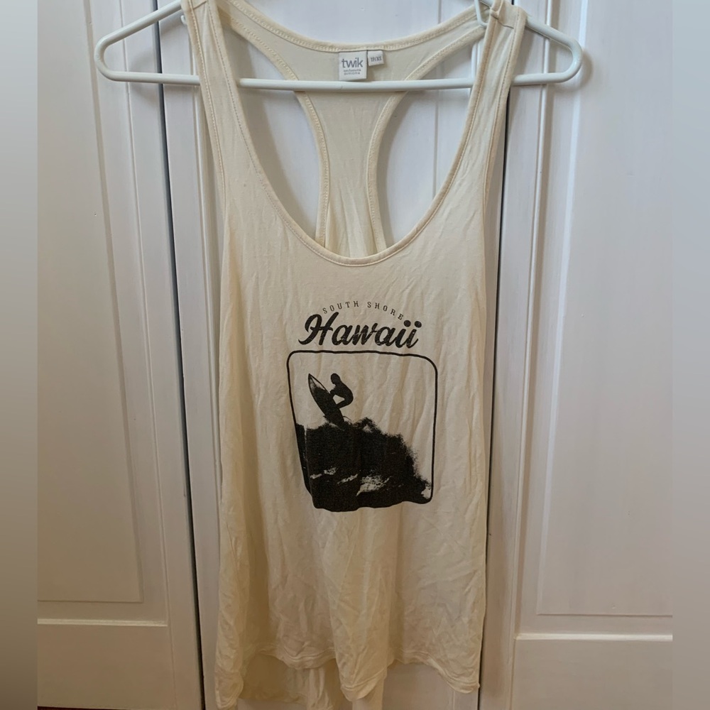 Twik Cream Hawaii Graphic Tank Top